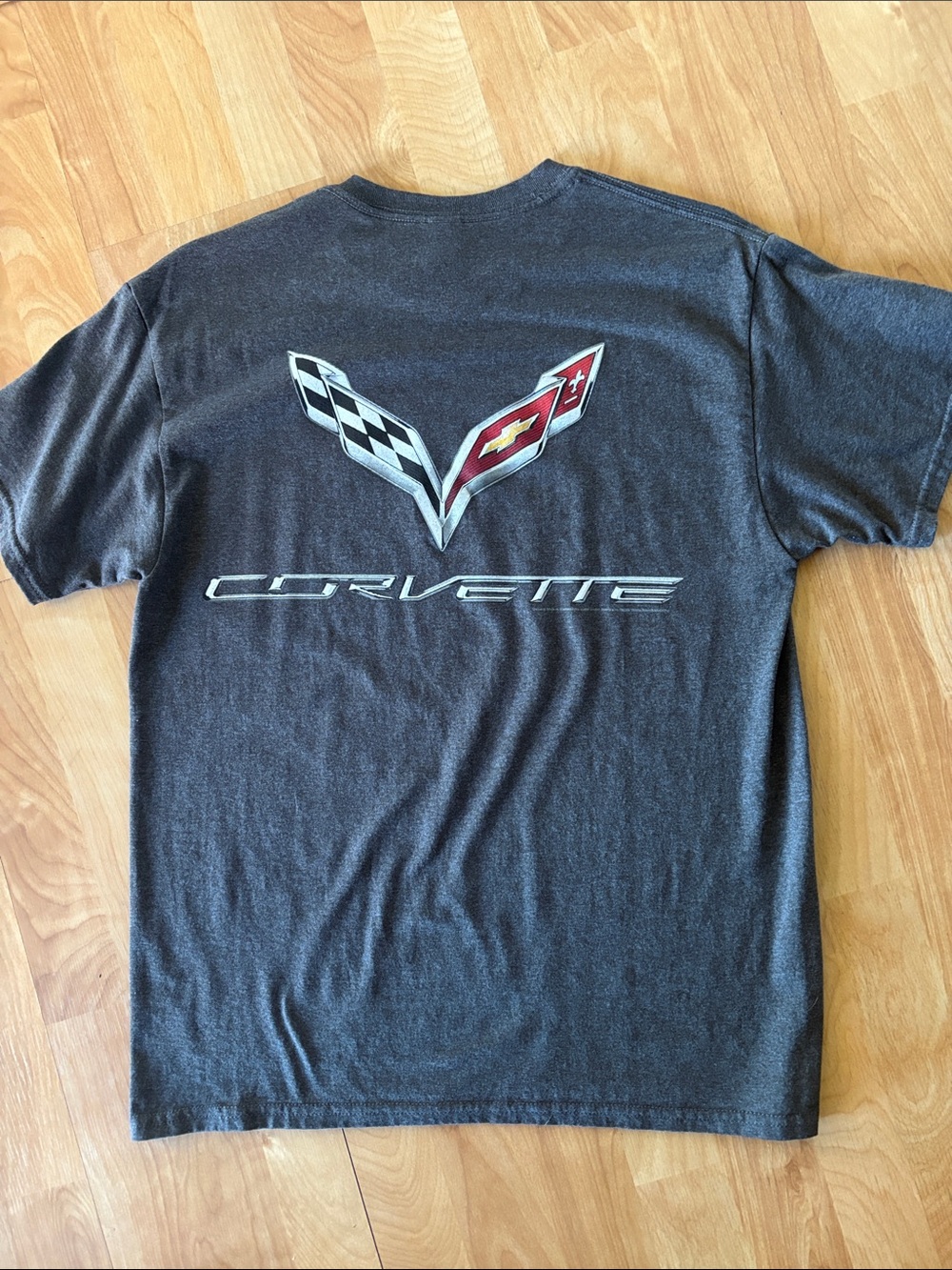 Gildan Dark Gray Corvette Graphic Tee with Red Accent